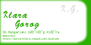 klara gorog business card